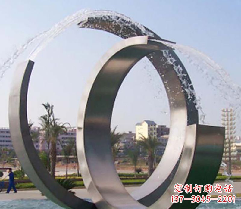 泉州不锈钢情侣戒指雕塑