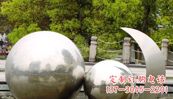 泉州不锈钢球形地球月亮雕塑精美的艺术之作