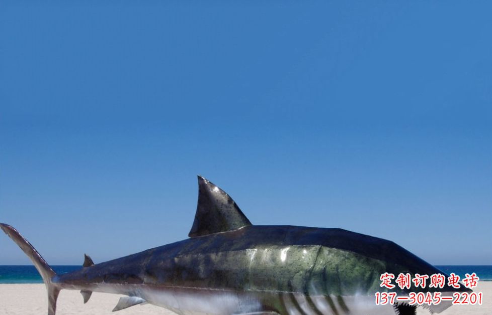 泉州海洋生物之美——不锈钢鲨鱼雕塑