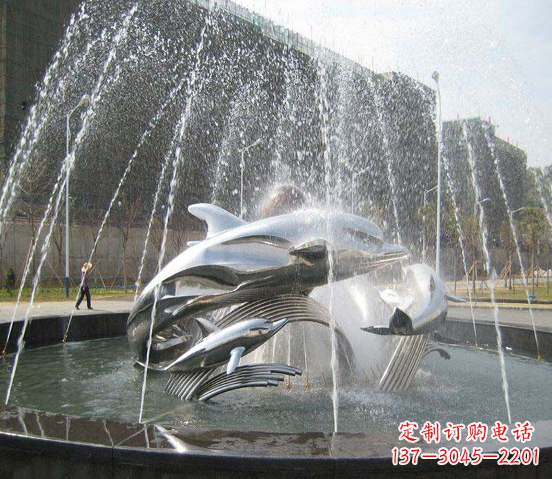 泉州不锈钢商场大型景观鱼喷泉