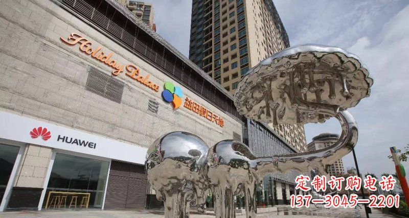 泉州不锈钢门前的大象雕塑