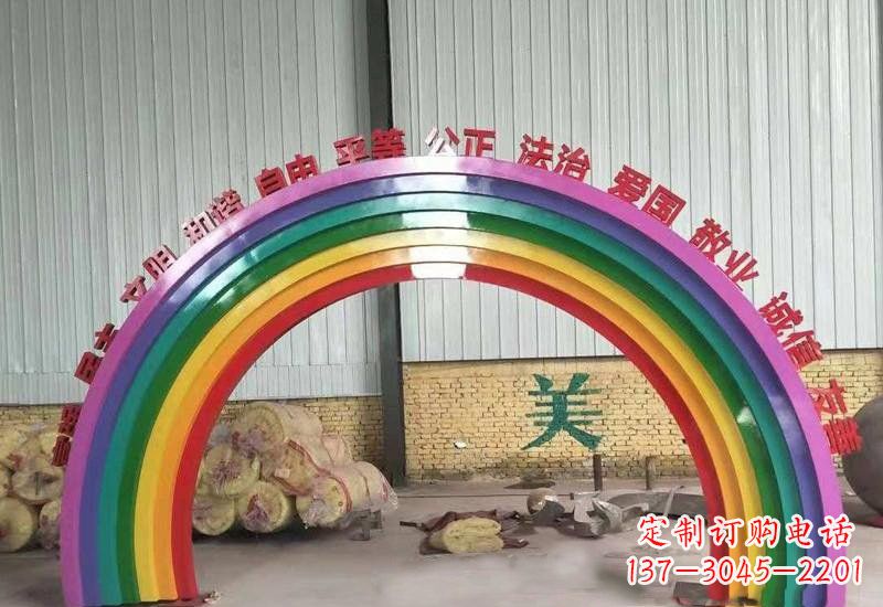 泉州不锈钢社会主义核心价值观彩虹拱门雕塑