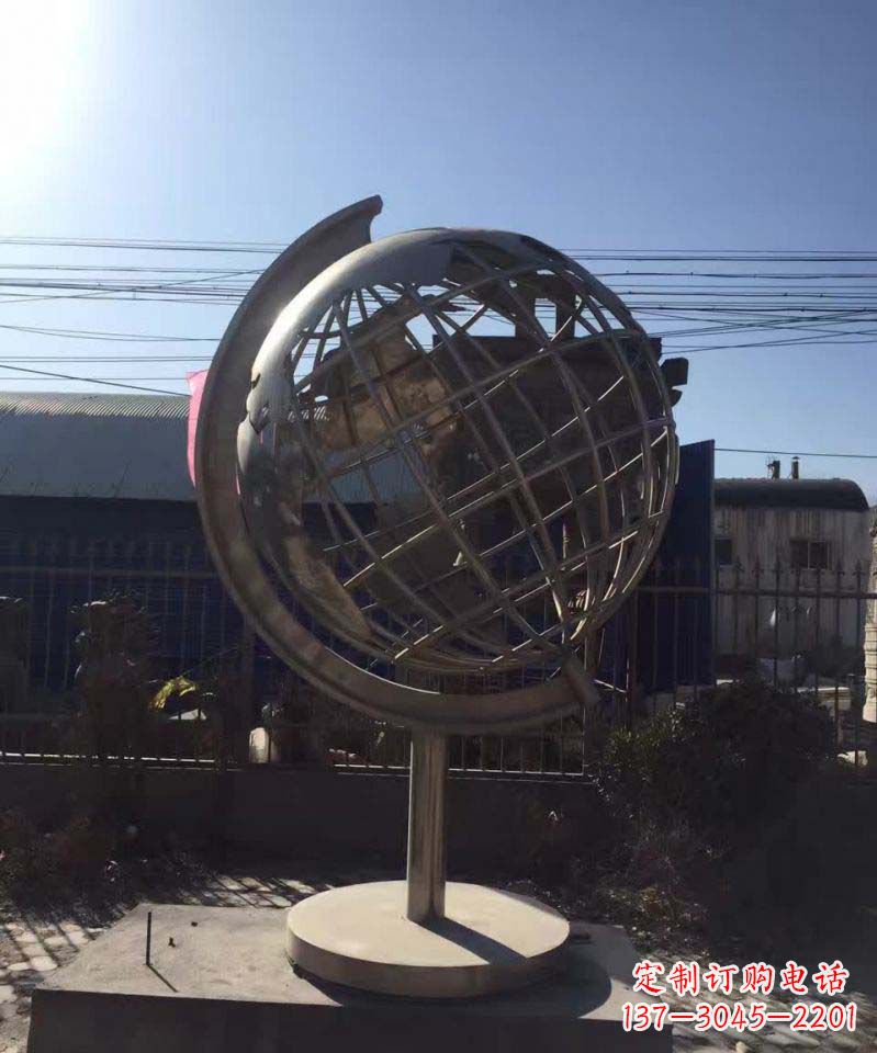 泉州不锈钢地球仪雕塑精美装饰室内空间