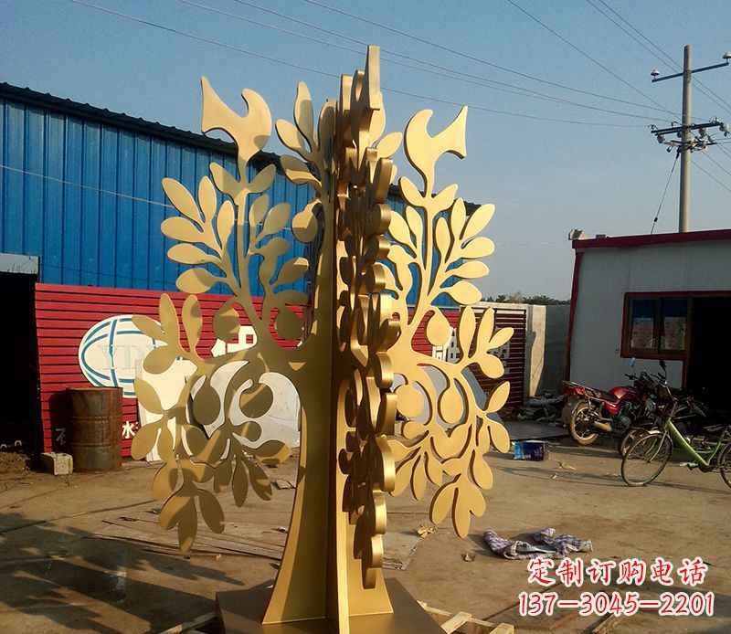 泉州不锈钢树叶园林景观雕塑——美妙绝伦的艺术之作