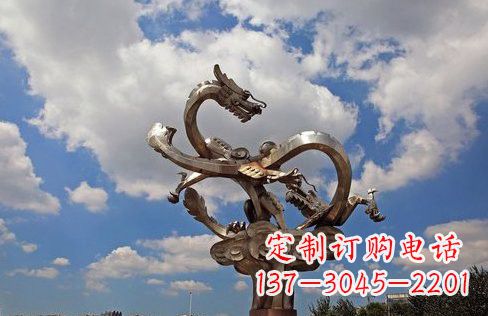 泉州不锈钢双龙戏珠雕塑——千古传说的艺术瑰宝
