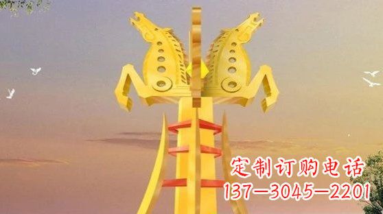 泉州不锈钢双马雕塑雕塑艺术的精美之作