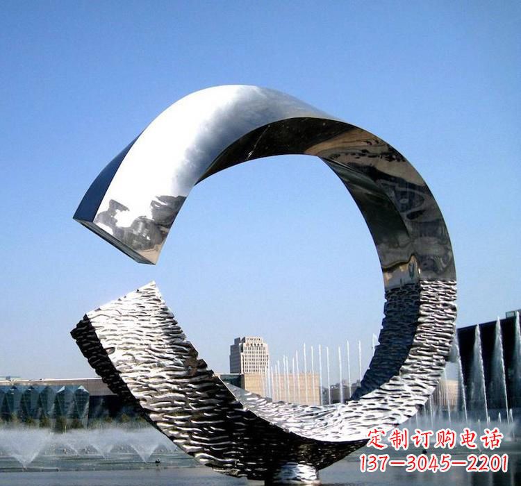 泉州不锈钢水景圆环雕塑艺术与美的结合
