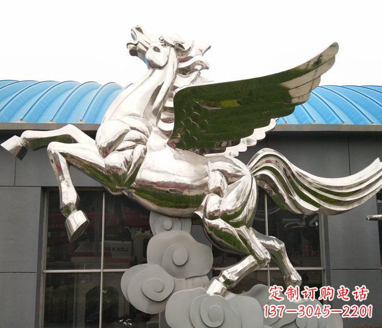泉州不锈钢踏云的飞马城市雕塑