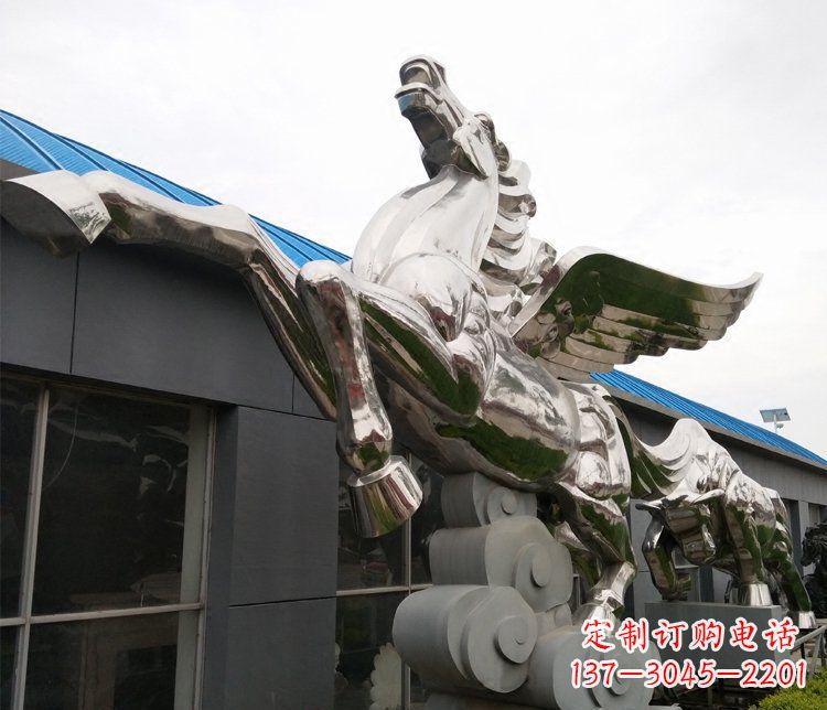 泉州不锈钢飞马城市雕塑展现城市精神