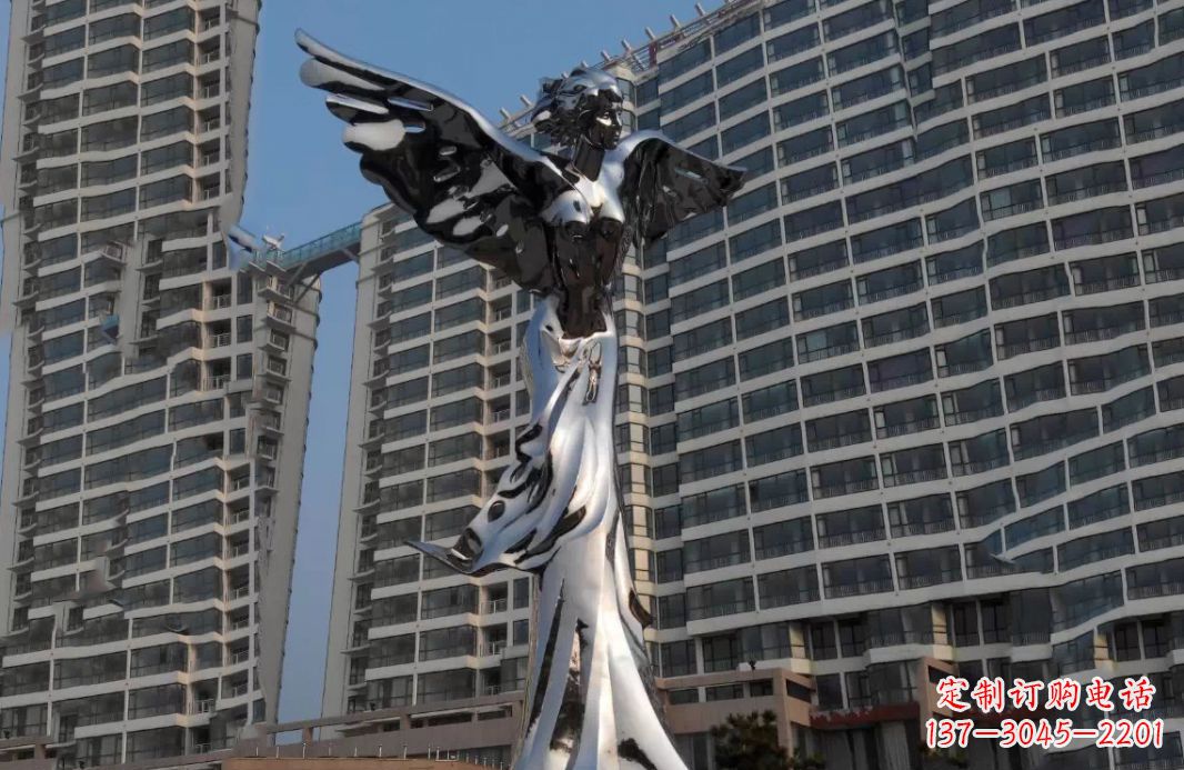 泉州不锈钢天使灿烂的城市景观