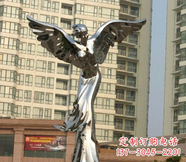 泉州不锈钢天使雕塑传递温暖的祝福