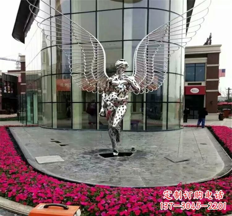 泉州不锈钢天使雕塑传递着爱的美丽