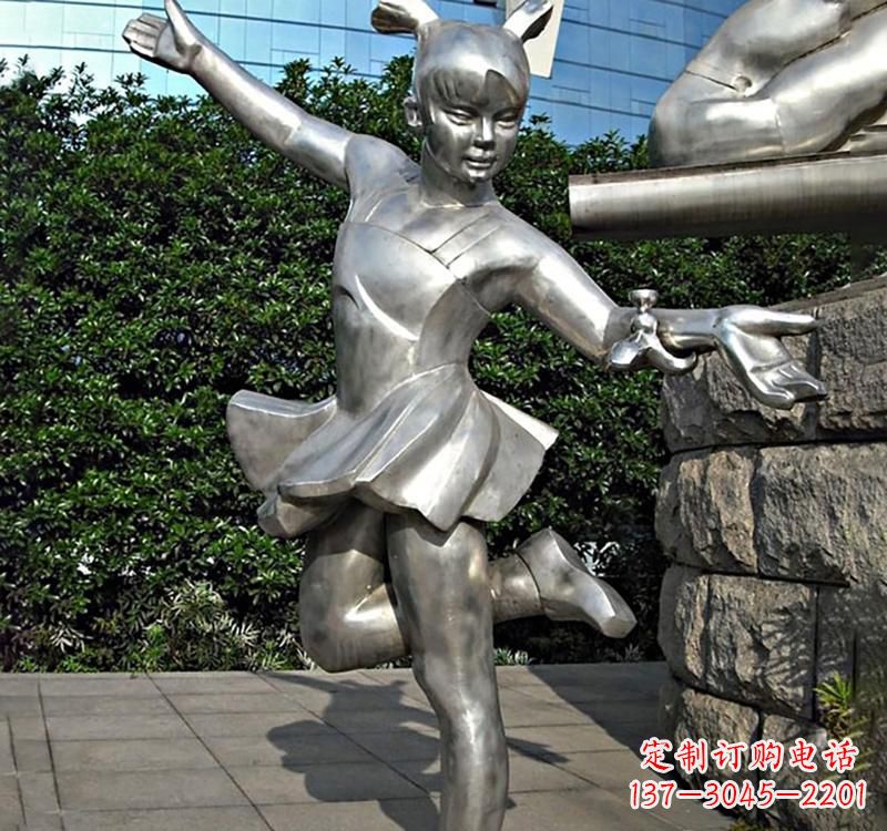 泉州不锈钢跳舞儿童人物雕塑
