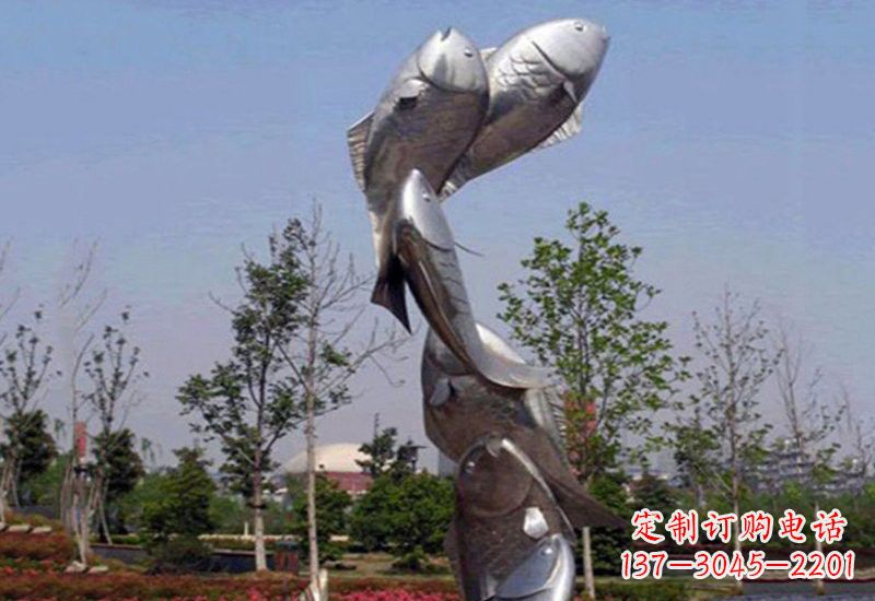 泉州不锈钢跳跃的鲤鱼雕塑