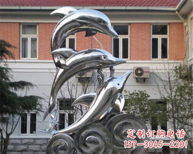 泉州不锈钢海豚雕塑跳跃的海洋精灵