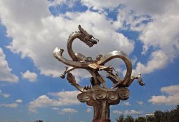 泉州不锈钢双龙戏珠雕塑——千古传说的艺术瑰宝