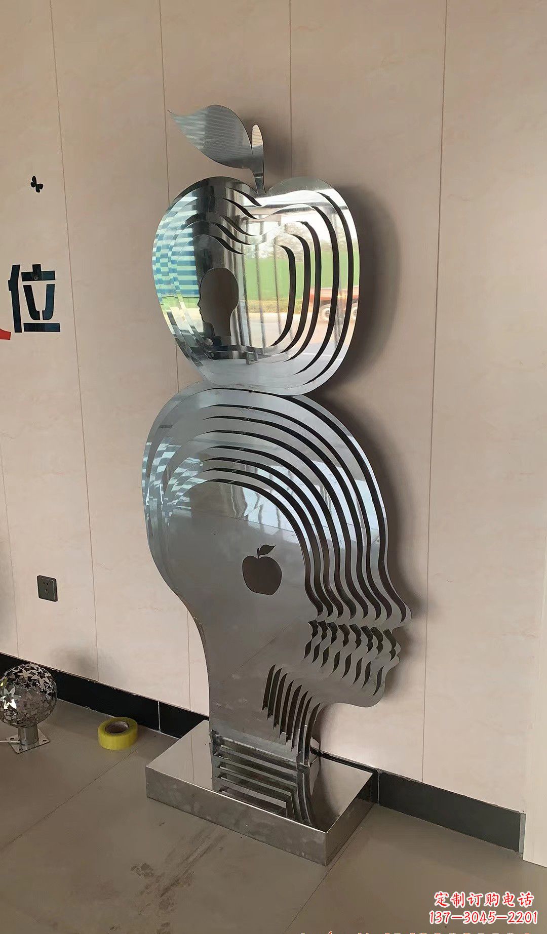 泉州精美不锈钢苹果雕塑