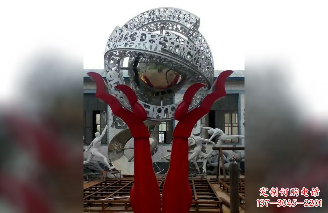 泉州不锈钢托起未来地球雕塑