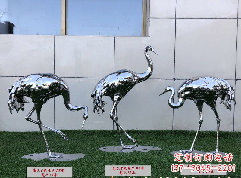 泉州不锈钢仙鹤雕塑传承中国古典美感