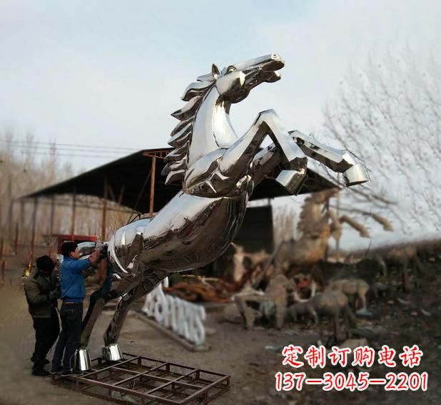 泉州不锈钢现代动物马雕塑