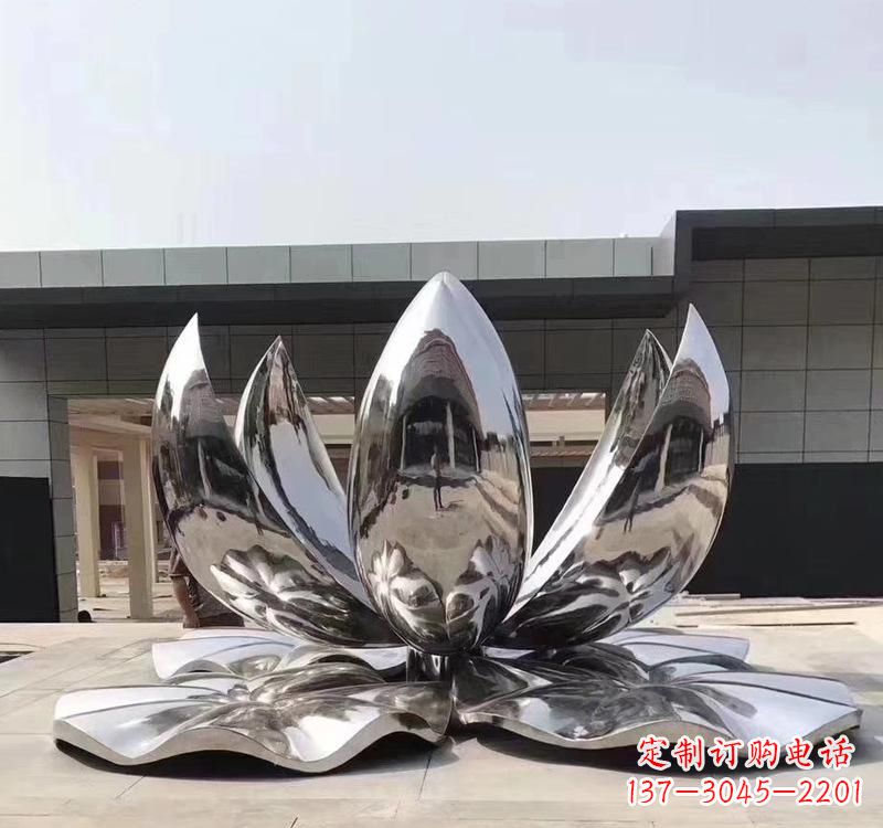 泉州不锈钢现代镜面荷花雕塑精美绝伦