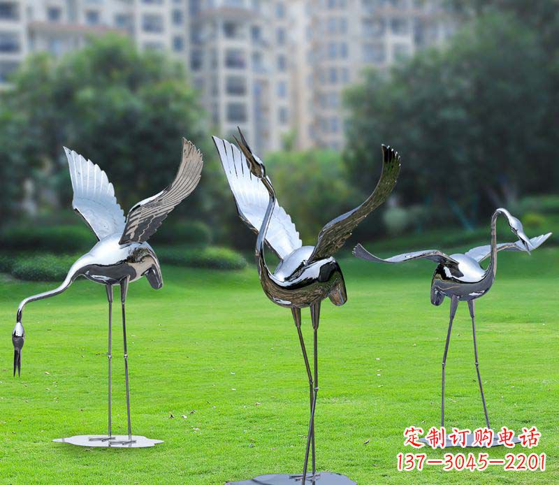 泉州不锈钢仙鹤雕塑展现传统文化风采