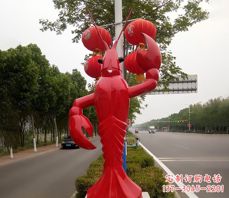泉州不锈钢小龙虾景观雕塑