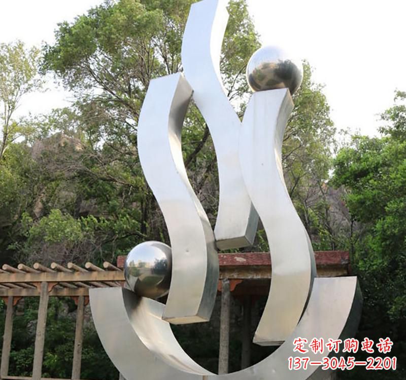 泉州不锈钢小区s型飘带雕塑