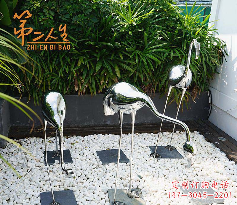 泉州不锈钢仙鹤雕塑象征着吉祥和美景