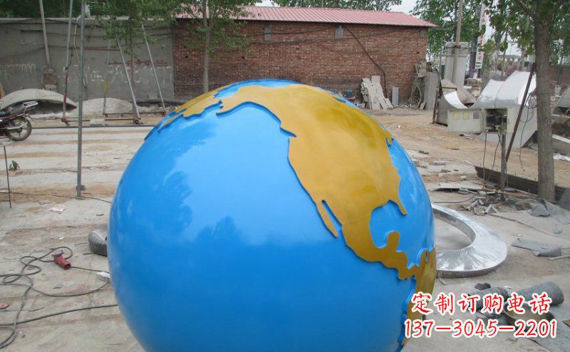 泉州不锈钢校园地球雕塑象征着全球友好