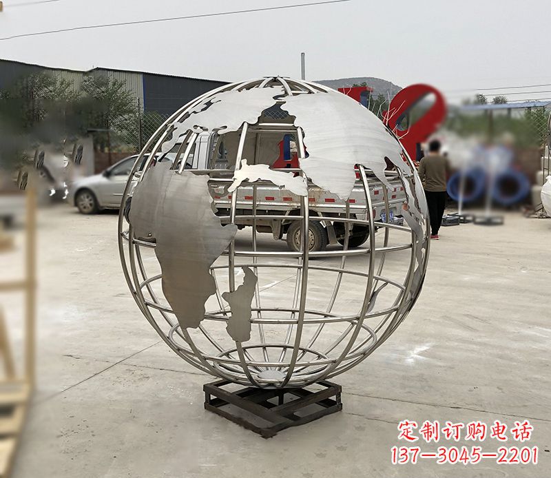 泉州不锈钢校园地球仪雕塑12