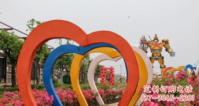 泉州不锈钢心形拱门雕塑——浪漫之门
