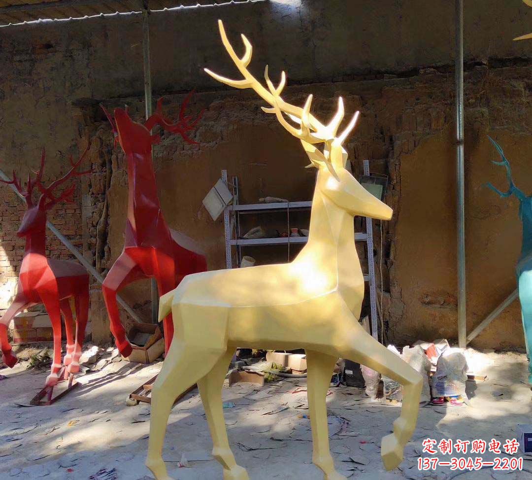 泉州新款仿真不锈钢小鹿雕塑