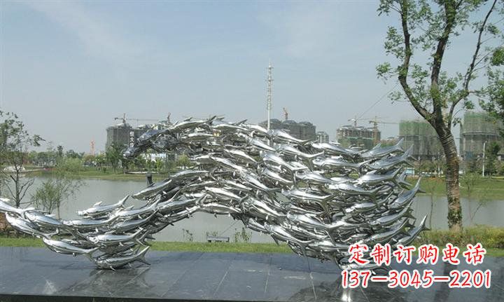 泉州不锈钢鱼群公园动物雕塑