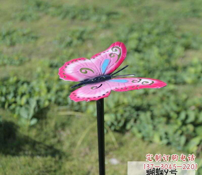泉州不锈钢园林彩色蝴蝶插件精美的蝴蝶雕塑