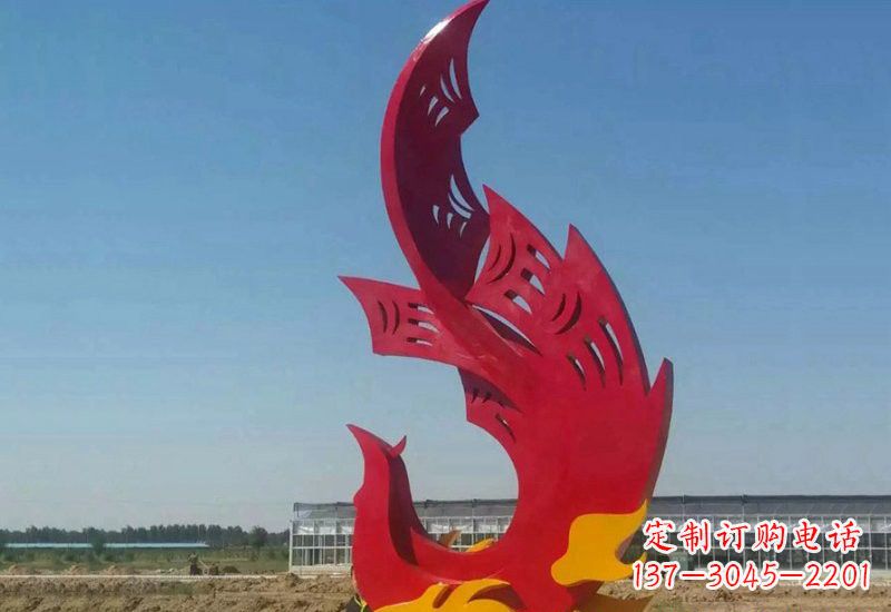 泉州不锈钢园林抽象凤凰雕塑