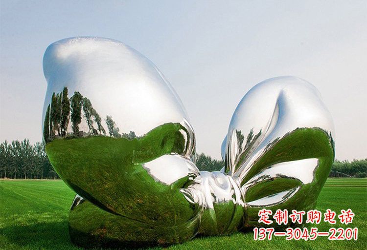 泉州艺术之美——不锈钢园林大型蝴蝶结雕塑