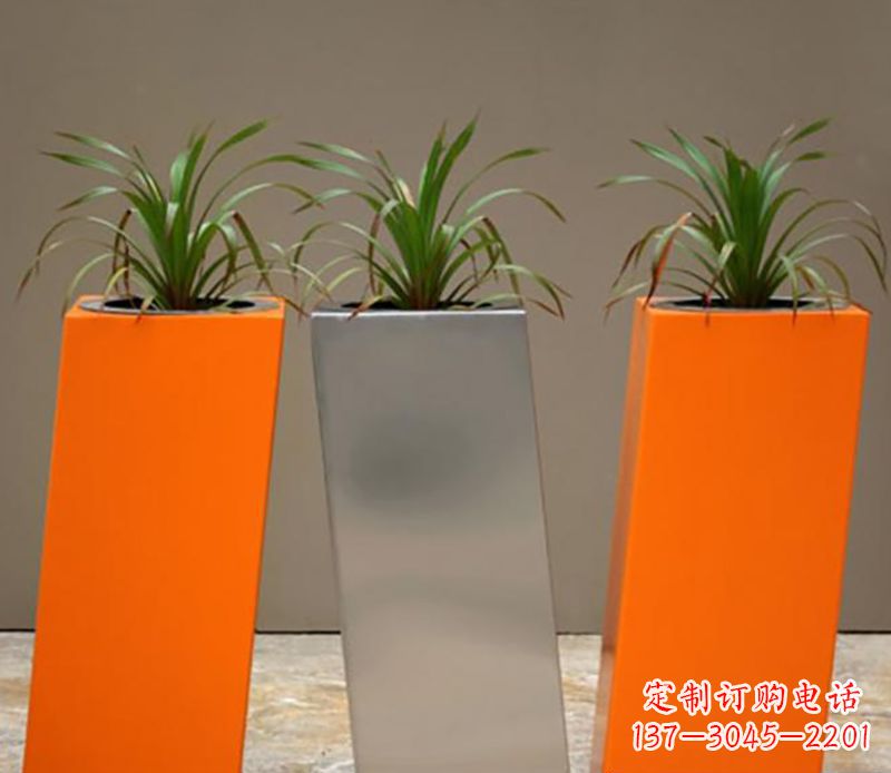 泉州不锈钢花盆雕塑一种全新的视觉体验