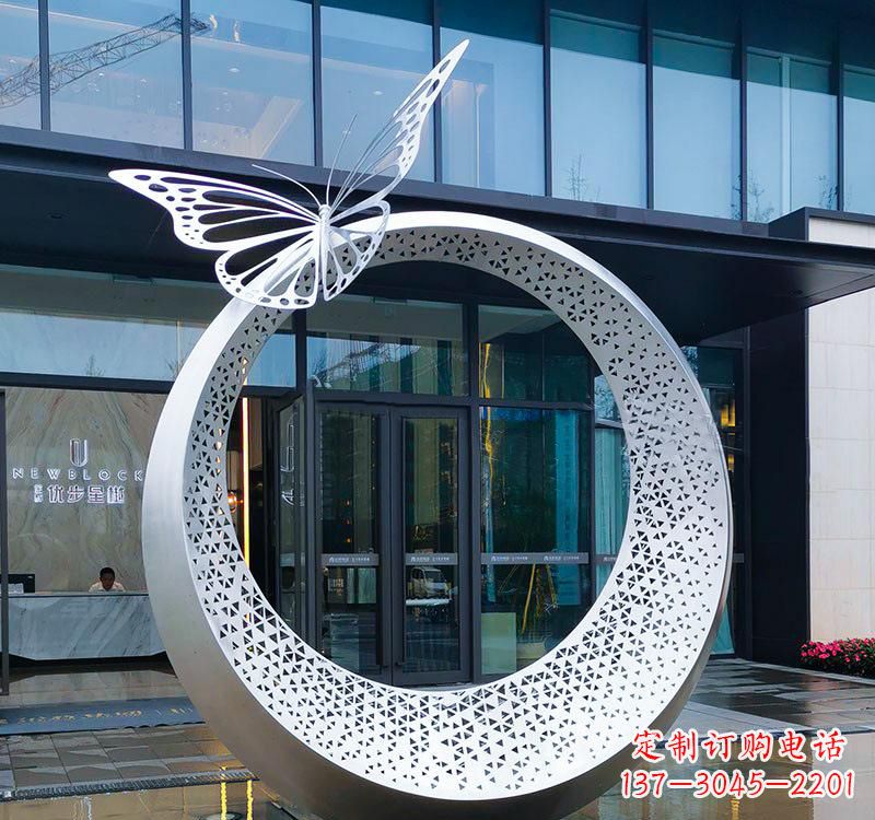 泉州不锈钢园林戒指雕塑精美细腻的艺术品