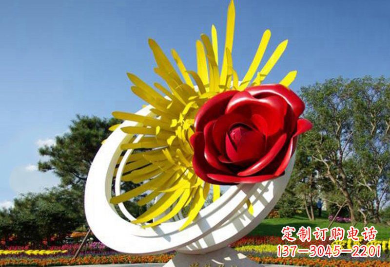 泉州不锈钢玫瑰花雕塑——给城市景观带来美丽