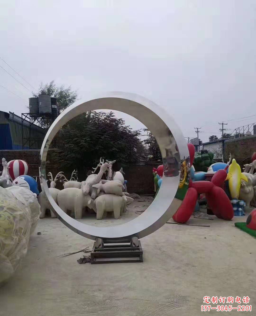泉州不锈钢圆环雕塑,点缀环境美景