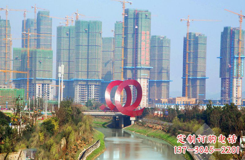 泉州不锈钢圆环公园雕塑 (2)