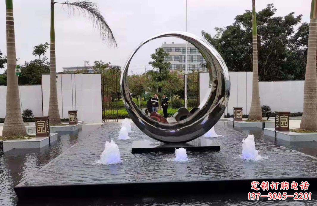 泉州圆环景观喷泉雕塑视觉与声音的完美结合