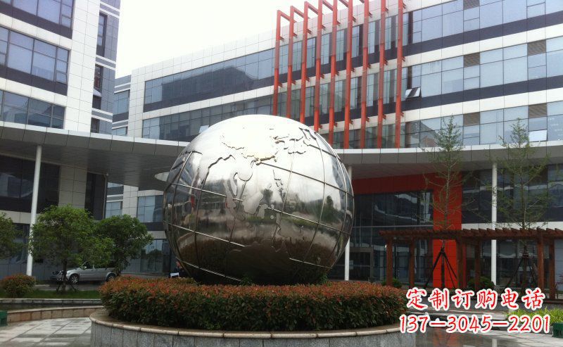 泉州不锈钢圆球地球雕塑描绘地球的美丽