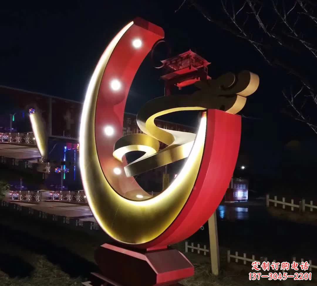 泉州不锈钢月亮抽象雕塑——璀璨星空下的绝美艺术