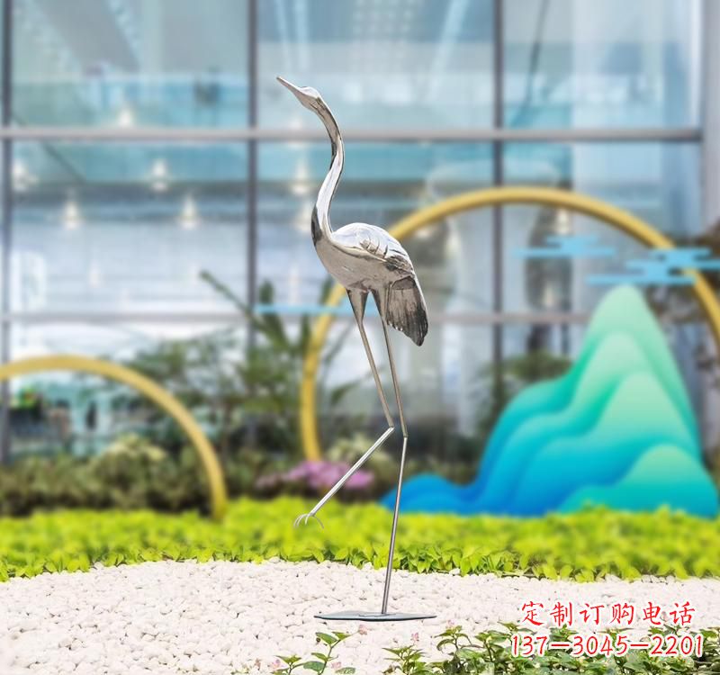 泉州不锈钢展翅仙鹤雕塑
