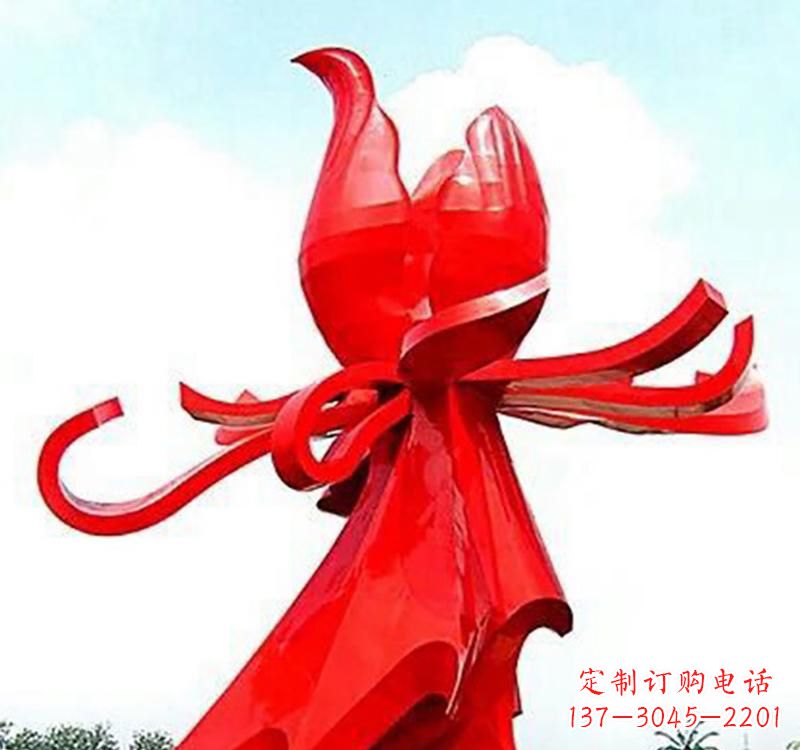 泉州不锈钢玫瑰雕塑,传递爱与和平