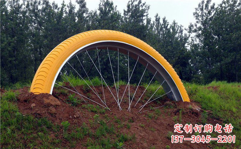 泉州不锈钢自行车雕塑——景观美化的象征
