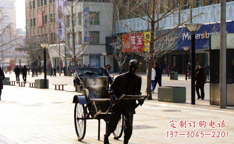 泉州黄包车雕塑弘扬步行街人物景观
