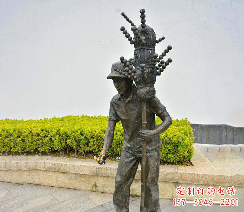 泉州步行街买糖葫芦小品人物铜雕